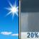 Monday: Sunny then Slight Chance Rain Showers